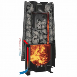 Дровяная банная печь GrillD Cometa 180 Vega Long Stone, серпентинит