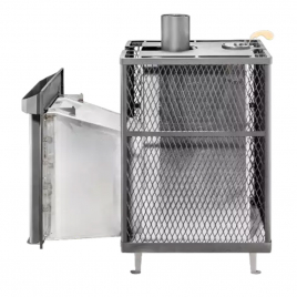Дровяная печь Ферингер Квадро в кожухе "Сетка" до 25 м&sup3;