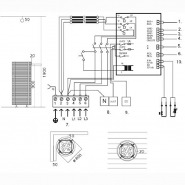 Электрокаменка Tulikivi Naava SS001, 6.8 кВт, поверхность Rigata