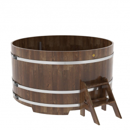Купель круглая, сращенные ламели из лиственницы, диаметр 1.80
